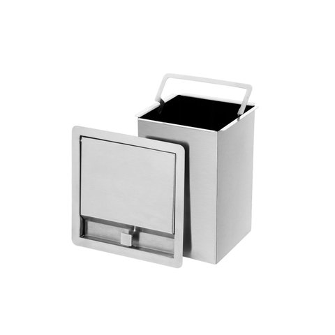 Lixeira Quadrada Pia Cozinha Embutir 4 L Inox 304 Escovado