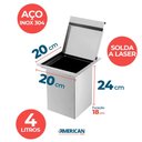 Ver imagem 2 de Lixeira Quadrada Pia Cozinha Embutir 4 L Inox 304 Escovado