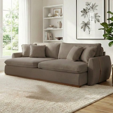 Sofá Cama 3 Lugares Retrátil Reclinável 270cm Veludo com Molas Ensacadas Apolo Yescasa