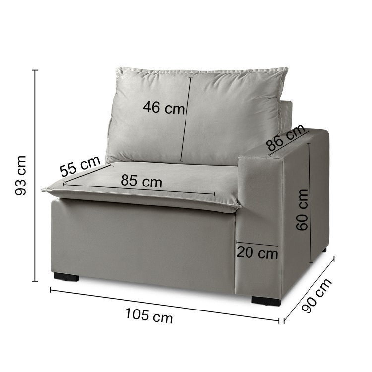 Sofá Modular Ibi 3 Lugares 210cm em Veludo CabeCasa MadeiraMadeira - 7