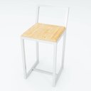 Ver imagem 1 de Banqueta Baixa Para Cozinha Madeira Natural Industrial White