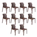 Ver imagem 1 de Kit 10 Cadeiras Laryssa Marrom Fendi