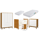 Ver imagem 2 de Quarto de Bebê Berço Evolution + Guarda Roupa 4P + Cômoda 4g Elfe Branco Savana 02 Colcões