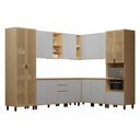 Ver imagem 7 de Cozinha Completa 100% MDF 10 Peças com Espaço para Micro-Ondas e Tampo 528cm Aura Luciane Móveis