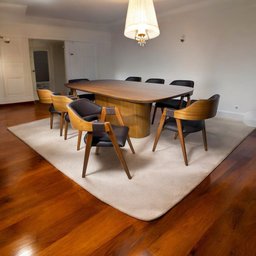 Sala de Jantar Monique (tampo+base Oval) 2,60 X 1,20, com 8 Cadeiras Laura Verniz Nogueira, Corino M - 2