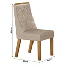 Ver mais imagens de Mesa de Jantar Aurora 180x90cm Vidro 25mm Cinamomo Off White com Kit 6 Cadeiras Linho Bege -Valdemóv