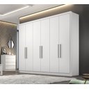 Ver imagem 2 de Guarda Roupa Casal 100% Mdf 6 Portas 6 Gavetas - Linea-branco - Móveis Novo Horizonte