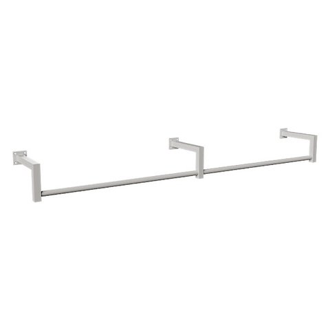 Arara De Parede Para Loja Modelo em L Premium Leve Comac - 8 Tamanhos Branco 180 cm