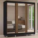 Ver imagem 1 de Guarda-Roupa Casal com Pés 3 Portas de Correr de Espelho Reno Madesa