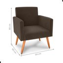 Ver imagem 2 de Conjunto Poltronas e Puff Anari Veludo Marrom