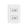 2 Tomadas 2p+t 10a 250v com Placa 4x2 Pluzi Pluzie:branco - 1