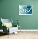 Ver imagem 1 de Quadro Decorativo Peixes Branco - 50x70cm:moldura Preta