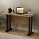 Ver imagem 3 de Mesa de Escritório 117cm Tampo 25mm Me4194 Amêndoa Preto Tecnomobili
