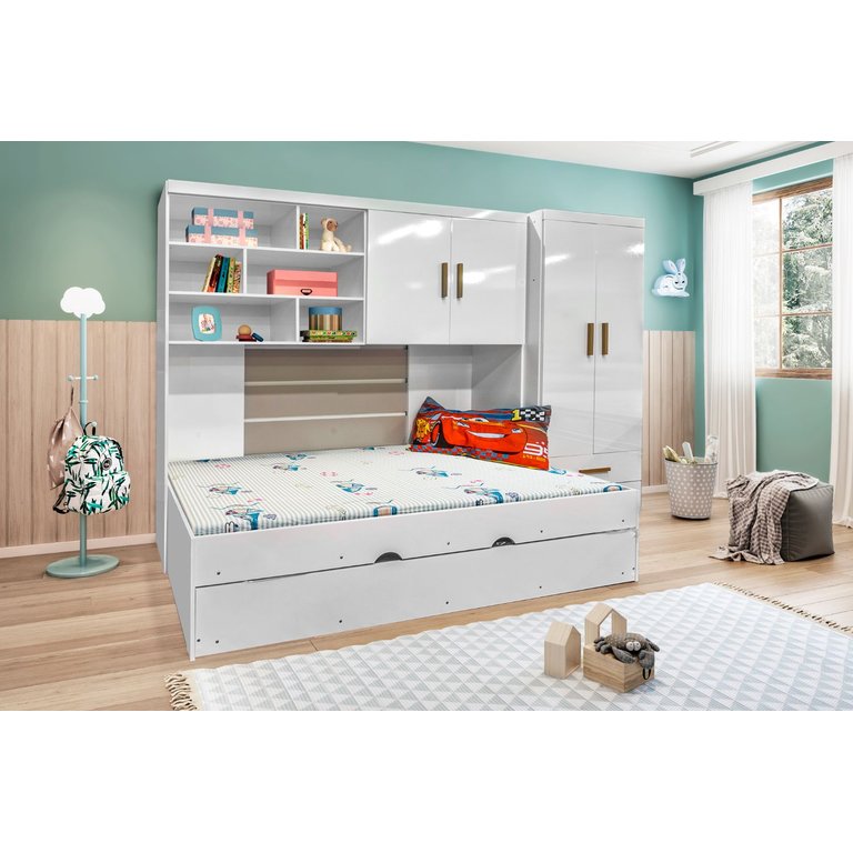 Quarto Infanto Juvenil Chiara 4 Peças Branco
