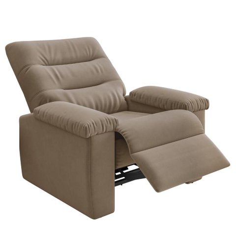 Poltrona do Papai Reclinavel Sala de Estar Veludo Capuccino - Besthouse