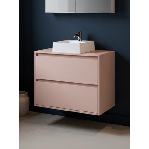 Gabinete para Banheiro com Cuba 80cm MDF Rosa Dubai - On Móveis