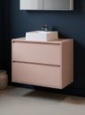 Ver imagem 1 de Gabinete para Banheiro com Cuba 80cm MDF Rosa Dubai - On Móveis