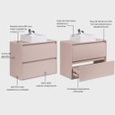 Ver imagem 2 de Gabinete para Banheiro com Cuba 80cm MDF Rosa Dubai - On Móveis