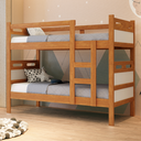 Ver imagem 2 de Beliche Barreto Solteiro Reforçada com 02 Colchões D20 Cor:nature/off