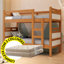 Ver imagem 1 de Beliche Barreto Solteiro Reforçada com 02 Colchões D20 Cor:nature/off