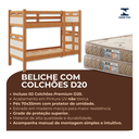 Ver imagem 2 de Beliche Barreto Solteiro Reforçada com 02 Colchões D20 Cor:nature/off