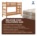 Ver imagem 2 de Beliche Barreto Solteiro Reforçada com 02 Colchões D20 Cor:nature/off