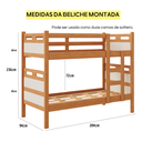 Ver imagem 5 de Beliche Barreto Solteiro Reforçada com 02 Colchões D20 Cor:nature/off