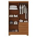 Ver imagem 2 de Guarda Roupa Solteiro Primordial Max 4 Portas 2 Gavetas Cinamomo Fosco - Zanzini