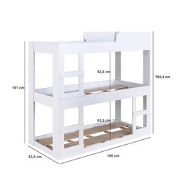 Cama Treliche Infantil 195cm X 184,5cm com Escada Lateral Cor:branco - 3