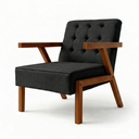 Ver imagem 3 de Kit 2 Poltronas Zara Tecido Linho Moderna Decorativa Braços Pés Madeira Maciça para Sala de Estar Es