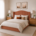 Ver imagem 4 de Cabeceira Cama Box Casal King 195cm Zoe Estofada Boucle Moderna