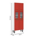 Ver imagem 2 de Armário Paneleiro de Aço 6 Portas 2 Vidros Colors Bertolini