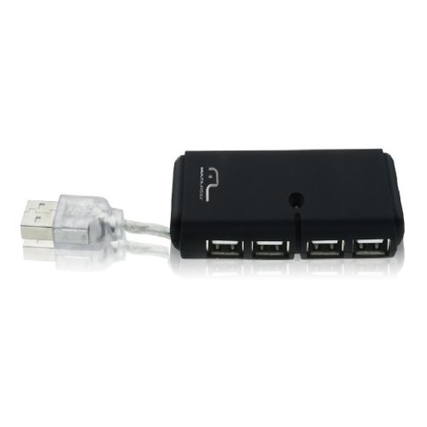 HUB 4 PORTAS SLIM USB 2.0 AC064 PRETO MULTILASER
