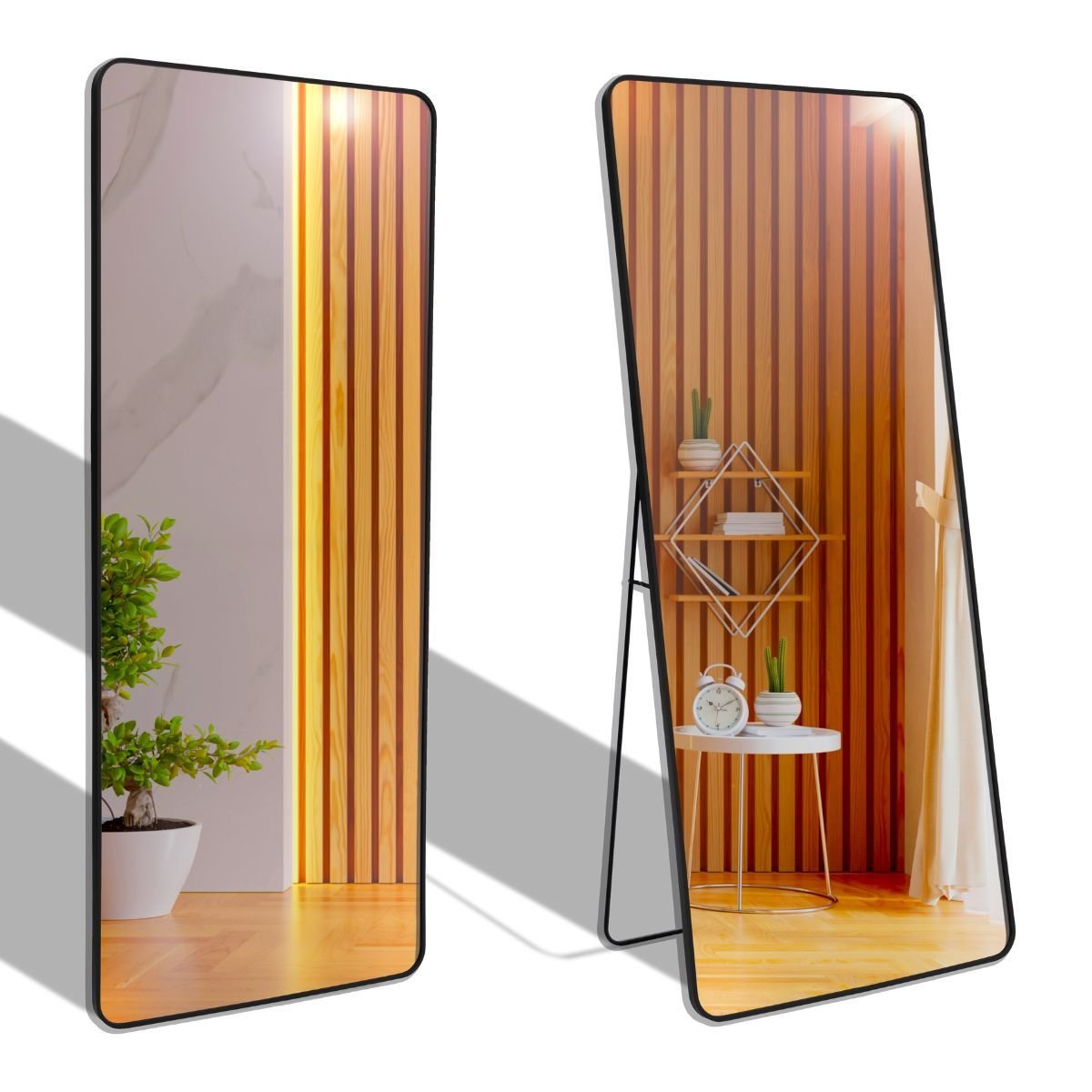 Espelho Grande Retangular Corpo Inteiro com Moldura em Metal 170 X 70cm Preto - 6