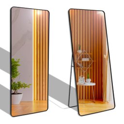 Espelho Grande Retangular Corpo Inteiro com Moldura em Metal 170 X 70cm Preto - 6
