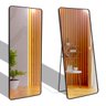 Espelho Grande Retangular Corpo Inteiro com Moldura em Metal 170 X 70cm Preto C/ Suporte de Chão - 11