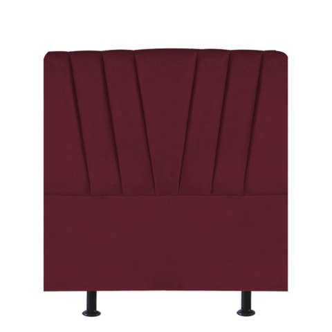 Cabeceira Estofada Bélgica 90cm Solteiro Para Cama Box Quarto Suede Bordô - Gat Magazine