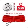 Imã Neodímio Pesca Magnética 48mm 80 Kg Tração 10m Corda - 2