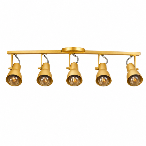 Spot Trilho Light Aluminio Teto e27 5 Luzes Lumini Lab - Dourado Champanhe