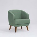 Ver imagem 1 de Poltrona Decorativa Milão D07 Pés Madeira Linho Mescla Verde - D’Rossi