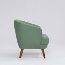 Ver imagem 3 de Poltrona Decorativa Milão D07 Pés Madeira Linho Mescla Verde - D’Rossi