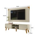 Ver imagem 5 de Painel TV Rack Bancada Suzy M20 65" 182cm MDP Correr Cumaru e Opala D'Rossi