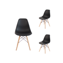 Ver imagem 1 de Kit 3 Cadeiras para Cozinha Sala de Jantar Quarto Charles Eames eiffel 130ppp Preto