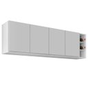 Ver imagem 3 de Armário Aéreo Nevada com Nicho 180cm 4 Portas Branco - Lumil Lumil Móveis