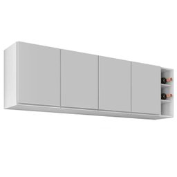 Armário Aéreo Nevada com Nicho 180cm 4 Portas Branco - Lumil Lumil Móveis - 2 Armário Aéreo Nevada com Nicho 180cm 4 Portas Branco - Lumil Lumil Móveis - 2