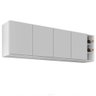 Armário Aéreo Nevada com Nicho 180cm 4 Portas Branco - Lumil Lumil Móveis - 2