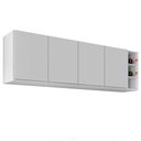Ver imagem 2 de Armário Aéreo Nevada com Nicho 180cm 4 Portas Branco - Lumil Lumil Móveis