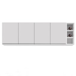 Armário Aéreo Nevada com Nicho 180cm 4 Portas Branco - Lumil Lumil Móveis - 7