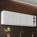 Ver imagem 1 de Armário Aéreo Nevada com Nicho 180cm 4 Portas Branco - Lumil Lumil Móveis