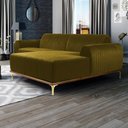 Ver imagem 6 de Sofá 265cm 4 Lugares Chaise Direito Pés Gold B-260 Mostarda